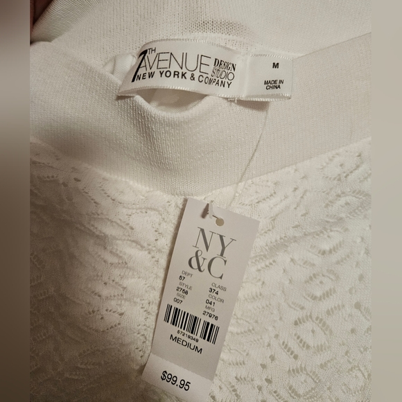 7th Avenue Design Studio NY&C White Strapless Knit High Low Dress Size Mediu NWT - Picture 4 of 4